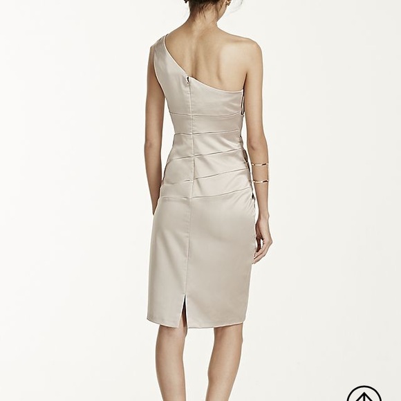 BNWT Silver Satin $138 One Shoulder Dress - Picture 4 of 6